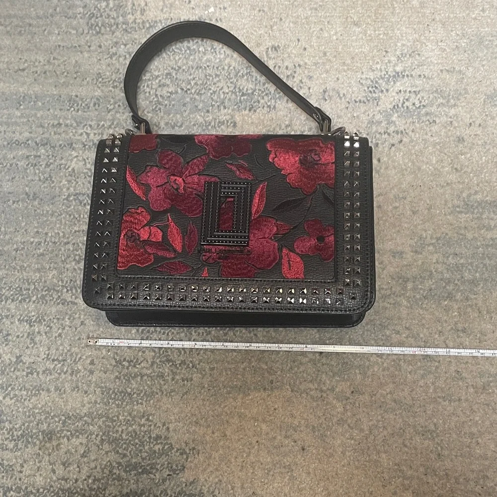 Karl Lagerfeld Black and Red Floral Crossbody Bag - Picture 5 of 16